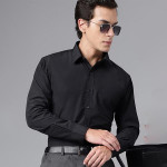 Men Black Slim Fit Formal Shirt